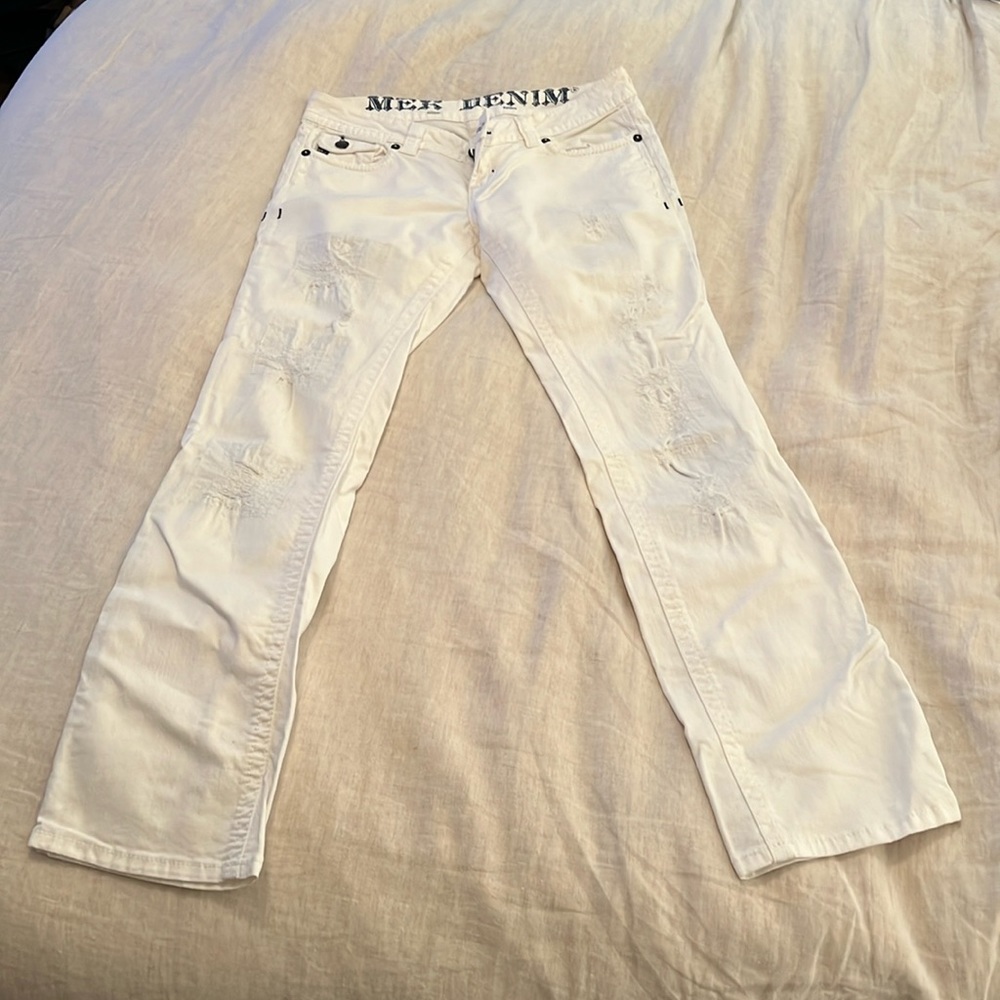 Mek Denim white jeans, New Miami, Straight Leg, size 29/34